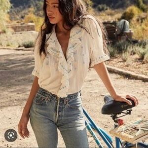 Doen Hettie Embroidered Lace Top L